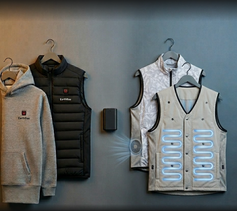 EarthBae Active Thermal Regulation Heating (Core & Heat) and Cooling (Air & Chill) Apparel clothing