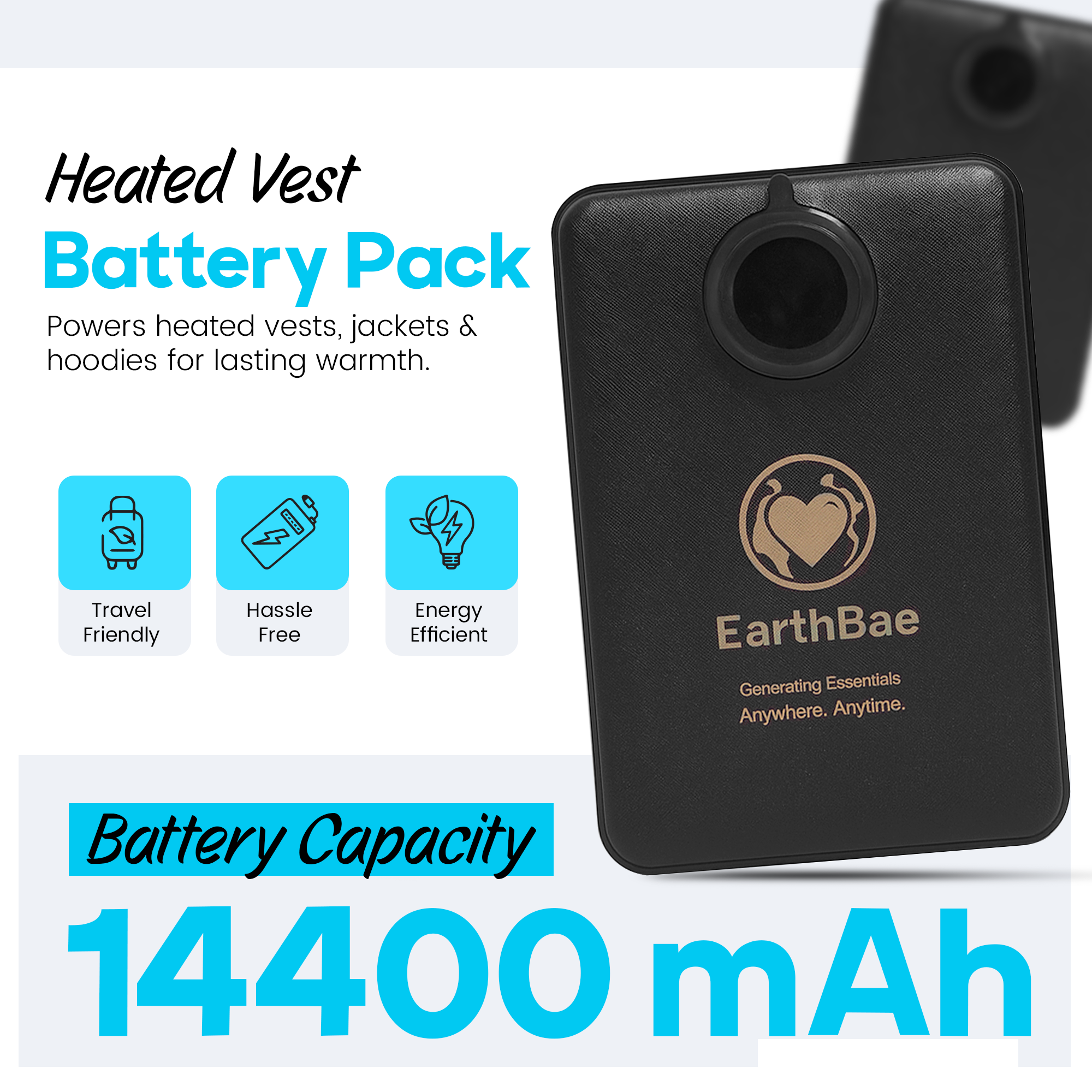 Heated Vest Battery Pack 14400mAh