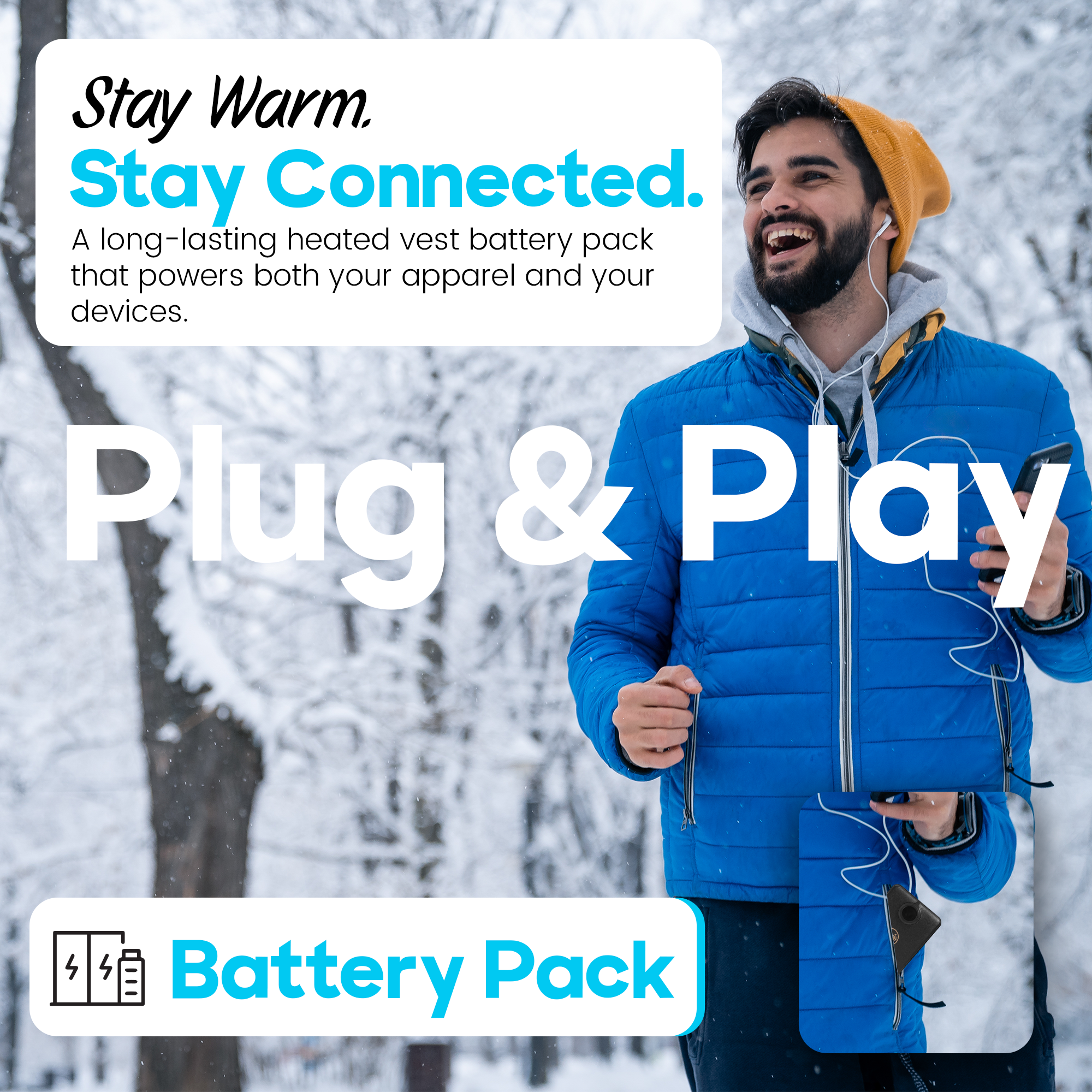 Heated Vest Battery Pack 14400mAh